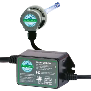 Marine power supply connected to the power supply, featuring Healthy Climate Germicidal Light by The Chill Brothers.